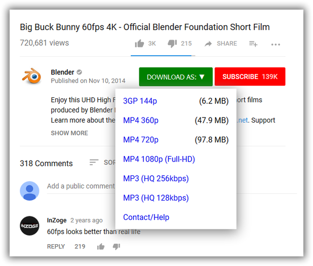 youtube video downloader button chrome extension